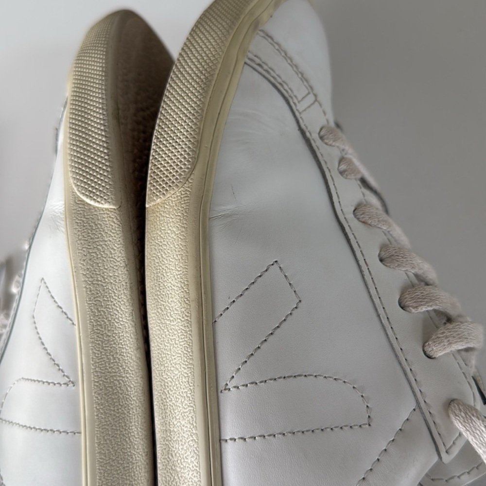 VEJA Esplar Leather Logo Sneakers in White Color  Womens Size 7 - Picture 10 of 16